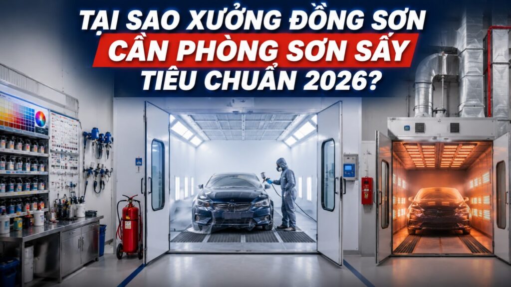 Thumbnail bài viết Tại sao xưởng đồng sơn cần trang bị phòng sơn sấy tiêu chuẩn năm 2026