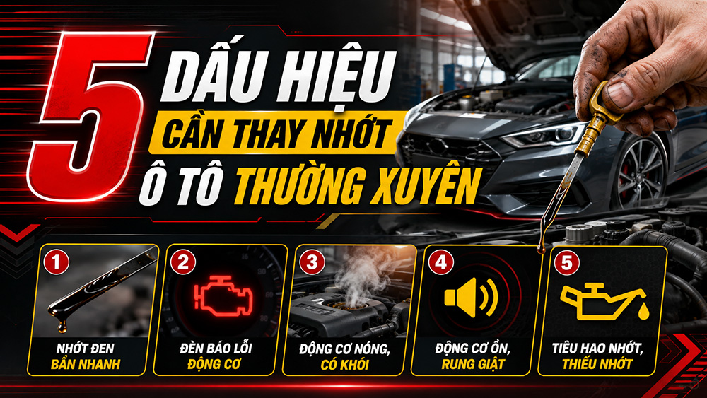 5 dấu hiệu cần thay nhớt ô tô thường xuyên