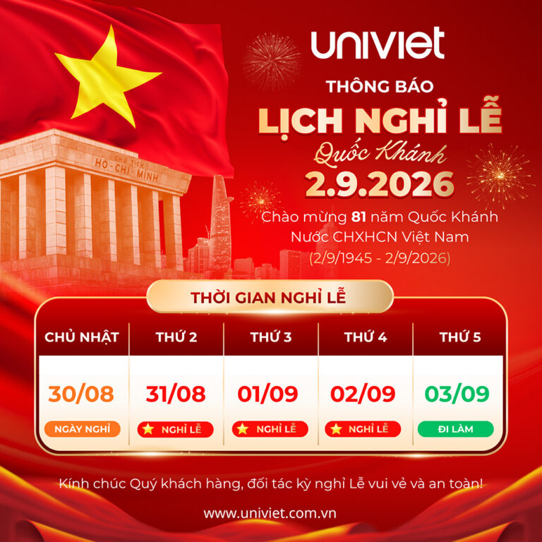 Thông báo Lịch nghỉ Lễ Quốc Khánh 2/9/2026