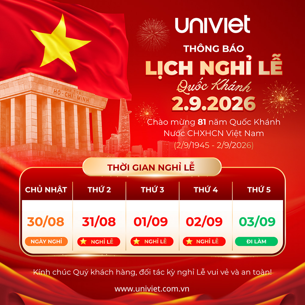 Thông báo Lịch nghỉ Lễ Quốc Khánh 2/9/2026