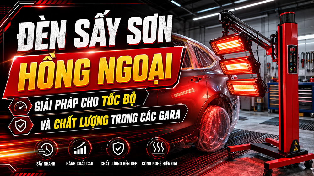 Đèn sấy sơn hồng ngoại Giải pháp cho tốc độ và chất lượng trong các Gara