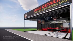 Mô hình 3D Trung tâm chăm sóc xe hơi chuyên nghiệp tại Quảng Trị