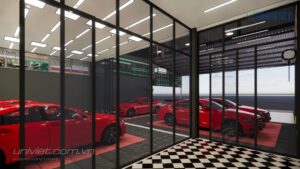 Mô hình 3D Trung tâm chăm sóc xe hơi chuyên nghiệp tại Quảng Trị